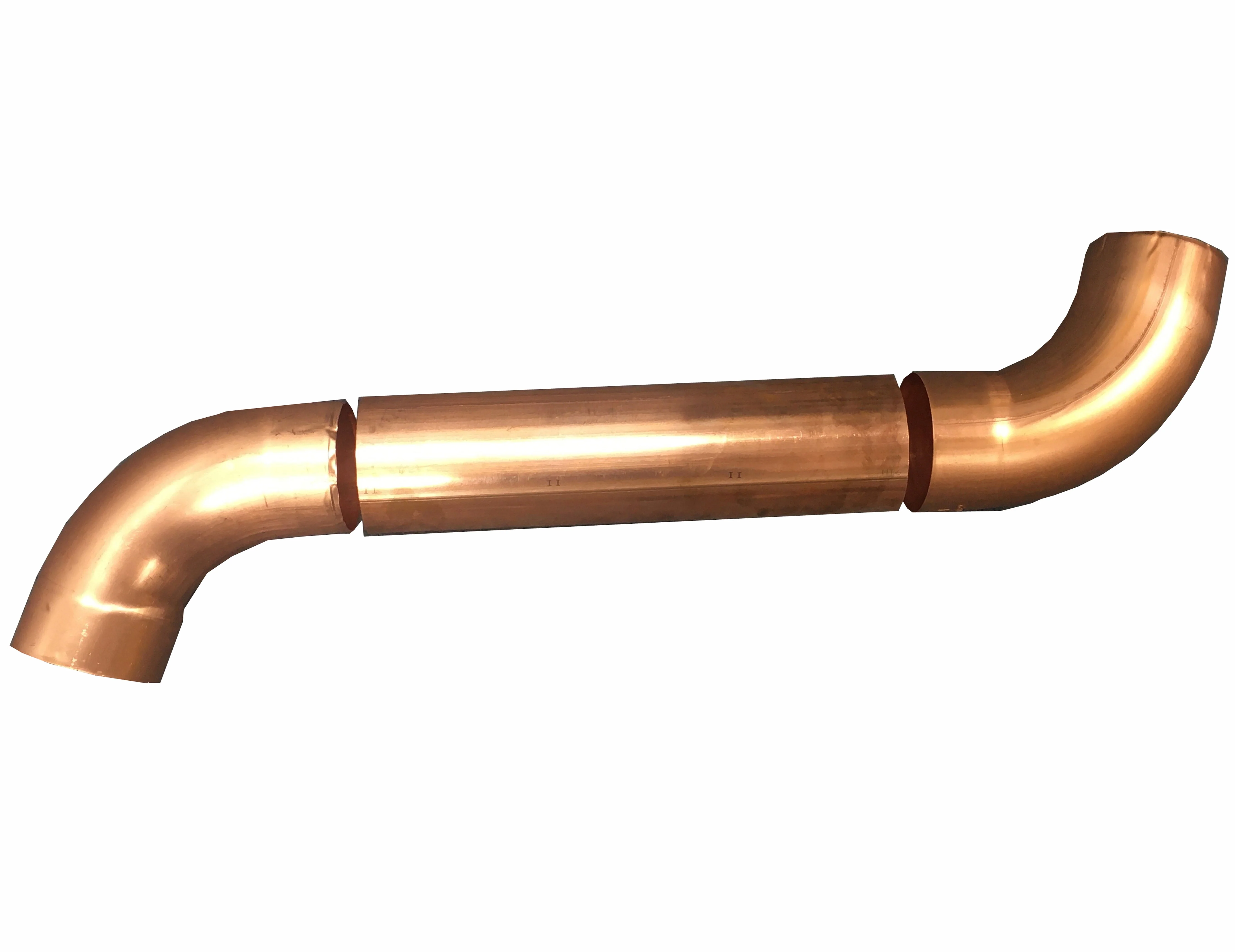 Copper Round Downpipe Swan Neck Kit