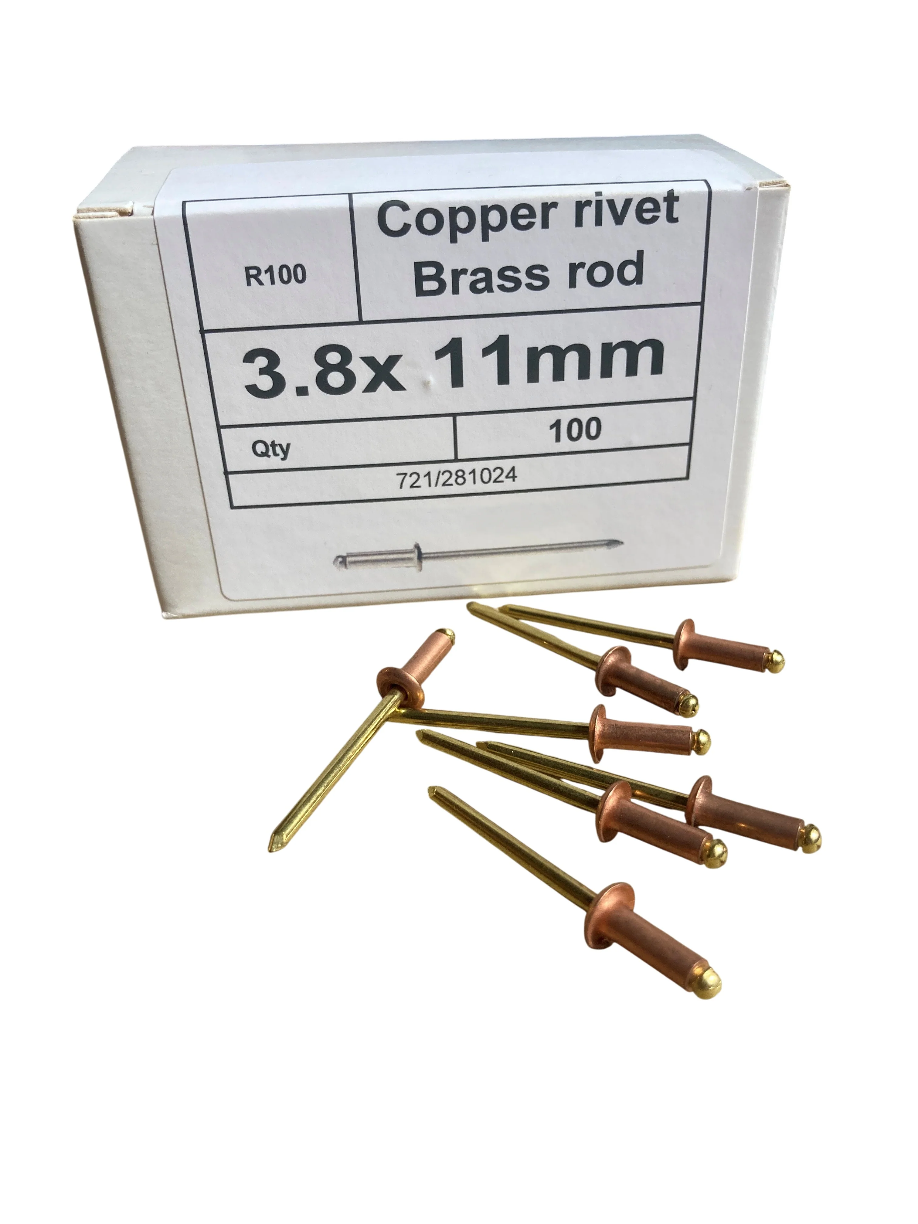 Copper Gutter Rivets 3.9 x 11mm - Box of 100