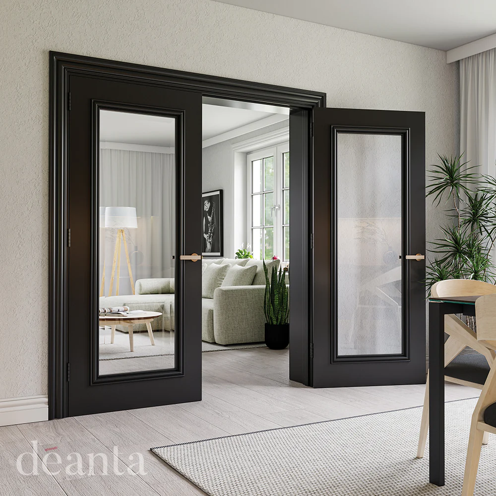 Deanta Blenheim Black Prefinished Bevelled Glaze FSC® Internal Door - Image 3
