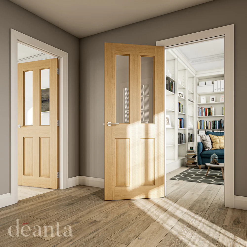 Deanta Bury Prefinished Oak Bevelled Glaze FSC® Internal Door - Image 3