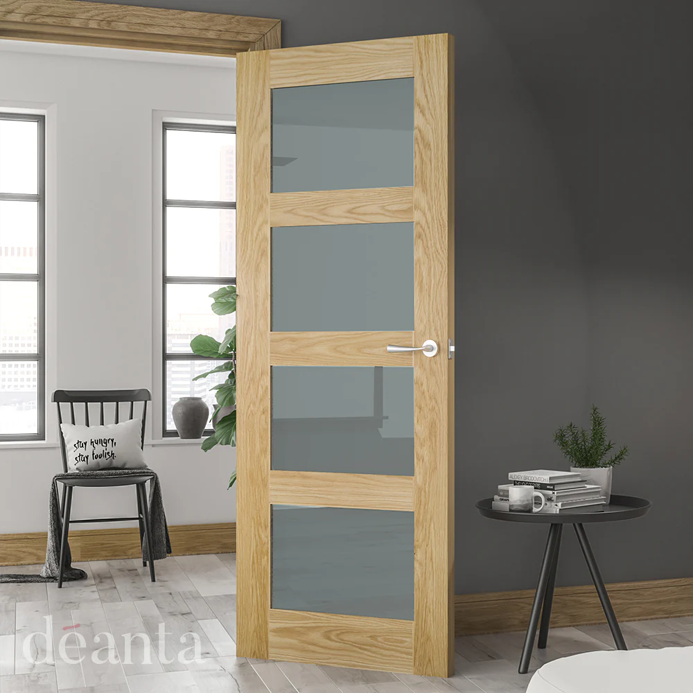Deanta Coventry Prefinished Oak Frosted Glaze FSC® Internal Door - Image 3