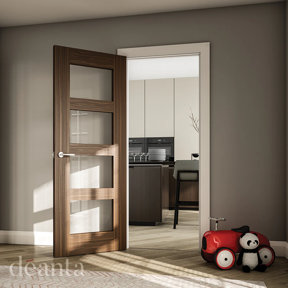 Deanta Coventry Prefinished Walnut Glazed FSC® Internal Door - Image 3