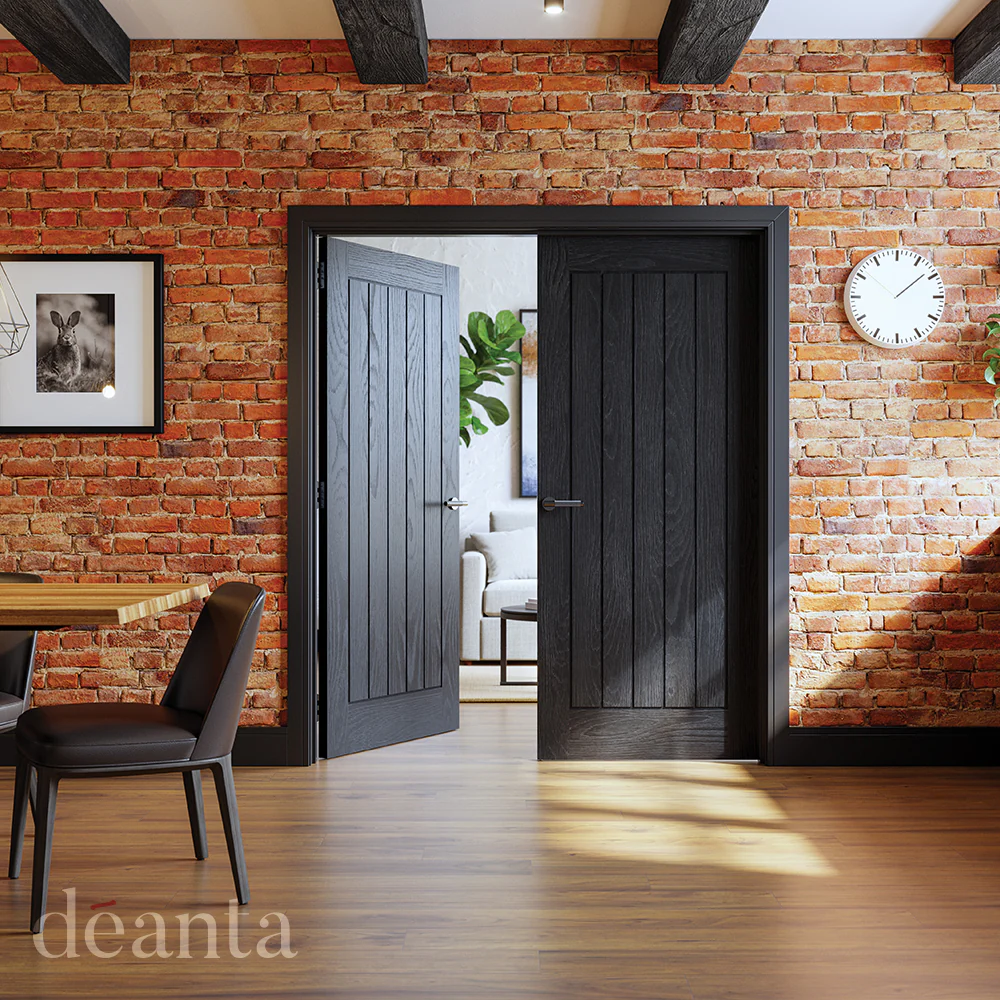 Deanta Ely Brushed Black Oak FSC® Internal Door - Image 3