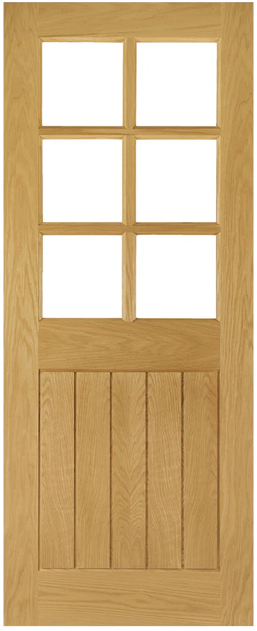Deanta Ely Prefinished Oak Bevelled Glaze 6L FSC® Internal Door