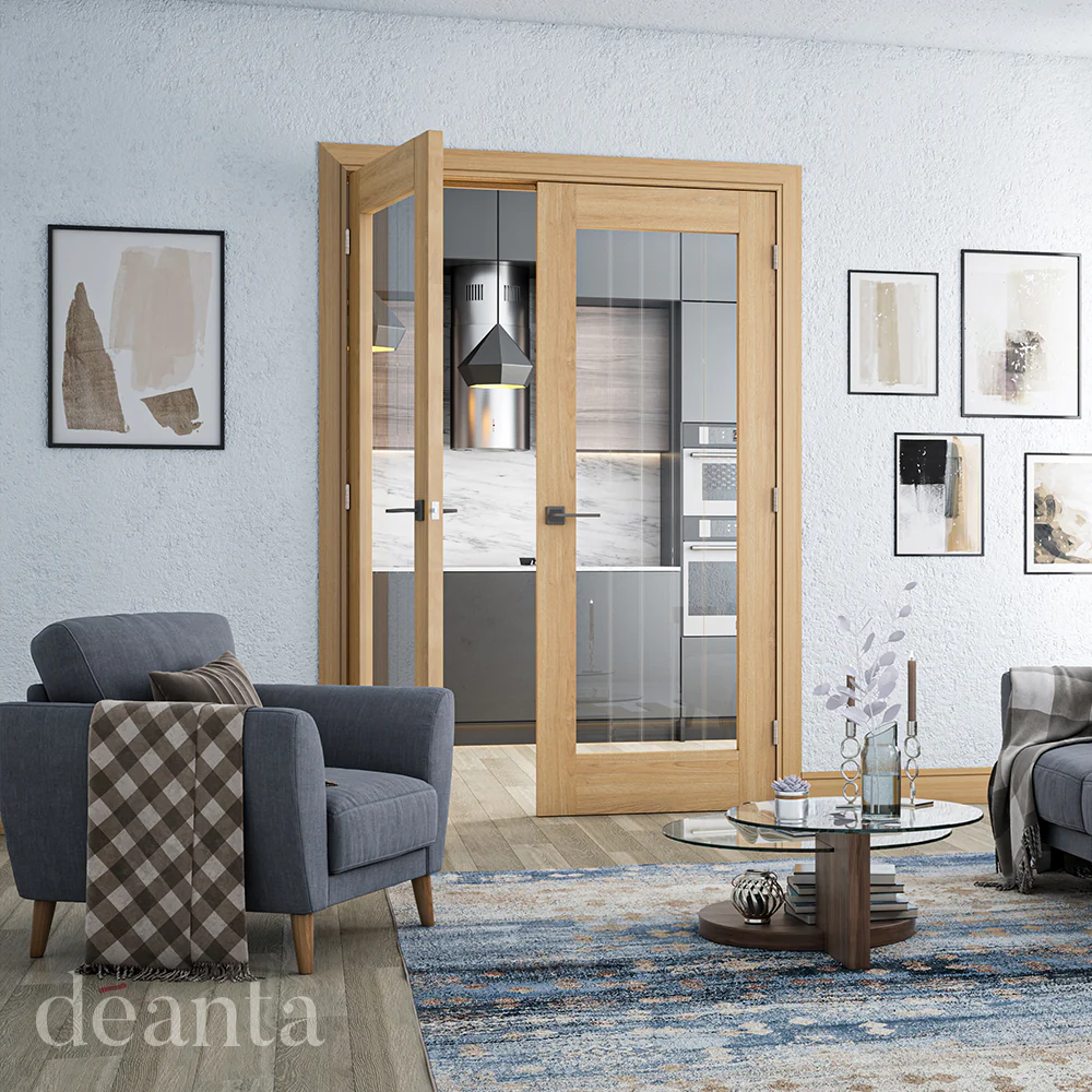 Deanta Ely Prefinished Oak Glazed 1L Full FSC® Internal Door - Image 3