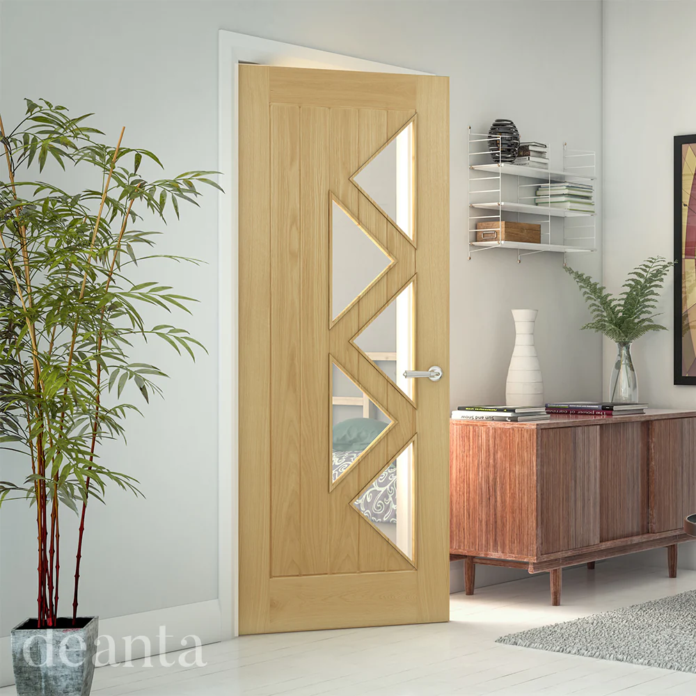 Deanta Ely Prefinished Oak Glazed (5L) FSC® Internal Door - Image 3