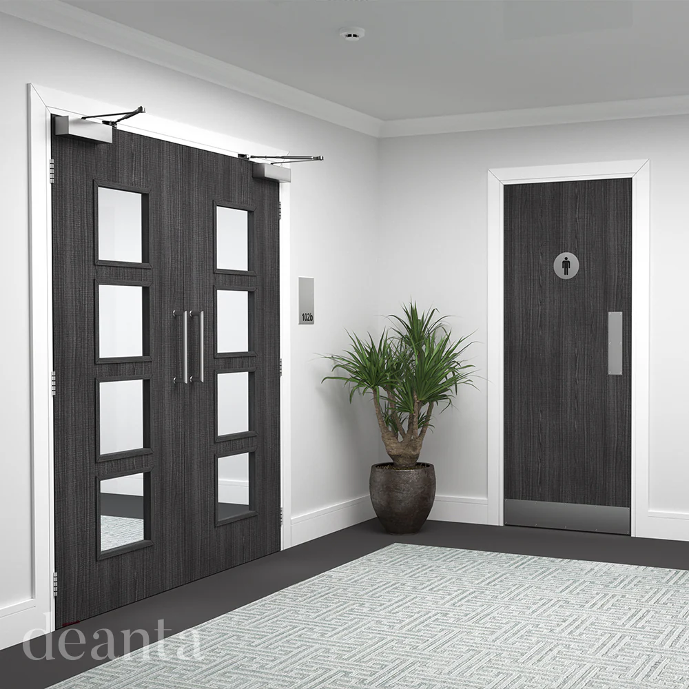 Deanta Flush Dark Grey Ash 6mm Lipping FSC® Internal Door - Image 3