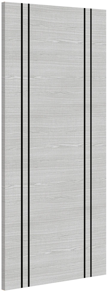 Deanta Flush Light Grey Ash Vertical Inlay FD30 6mm Lipping FSC® Internal Fire Door - Image 2