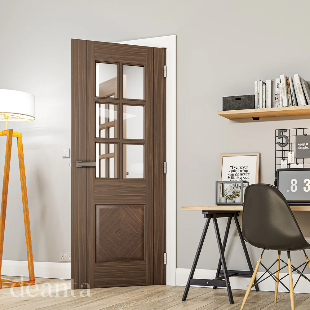 Deanta Kensington Prefinished Walnut Bevelled Glaze FSC® Internal Door - Image 3