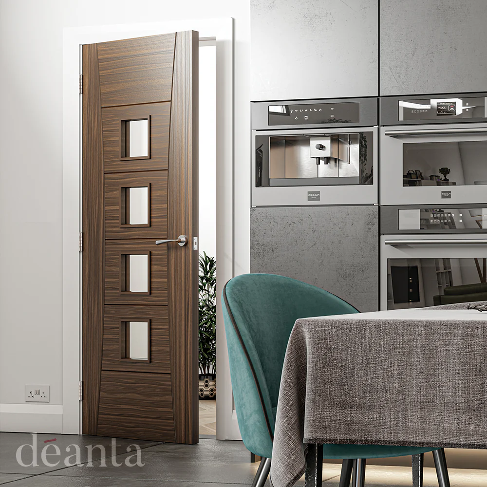 Deanta Pamplona Prefinished Walnut Glazed FD30 FSC® Internal Fire Door - Image 3