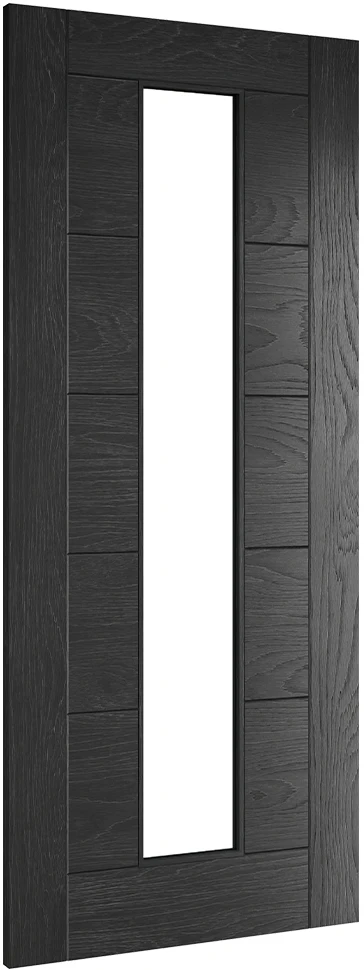 Deanta Seville Brushed Black Oak Glazed 1L FSC® Internal Door - Image 2