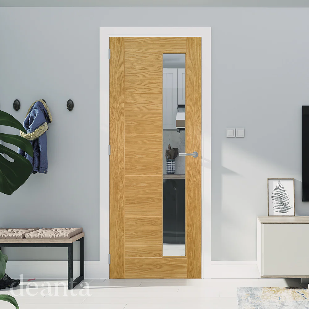 Deanta Seville Oak 1 Side Light Glazed FSC® Internal Door - Image 3