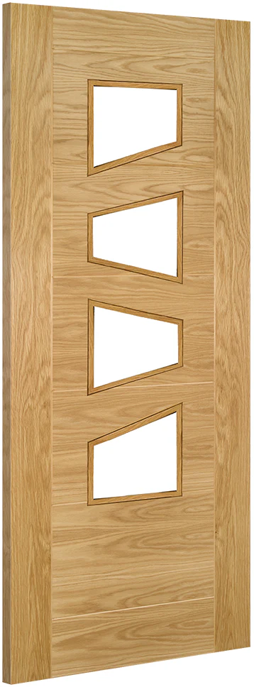 Deanta Seville Prefinished Oak Glazed 4L Slanted FSC® Internal Door - Image 2