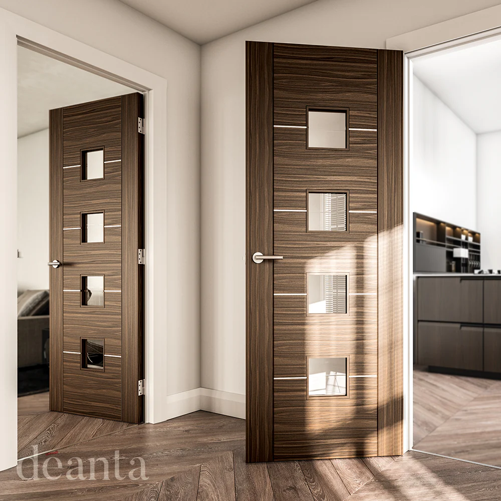 Deanta Valencia Prefinished Walnut Glazed FSC® Internal Door - Image 3