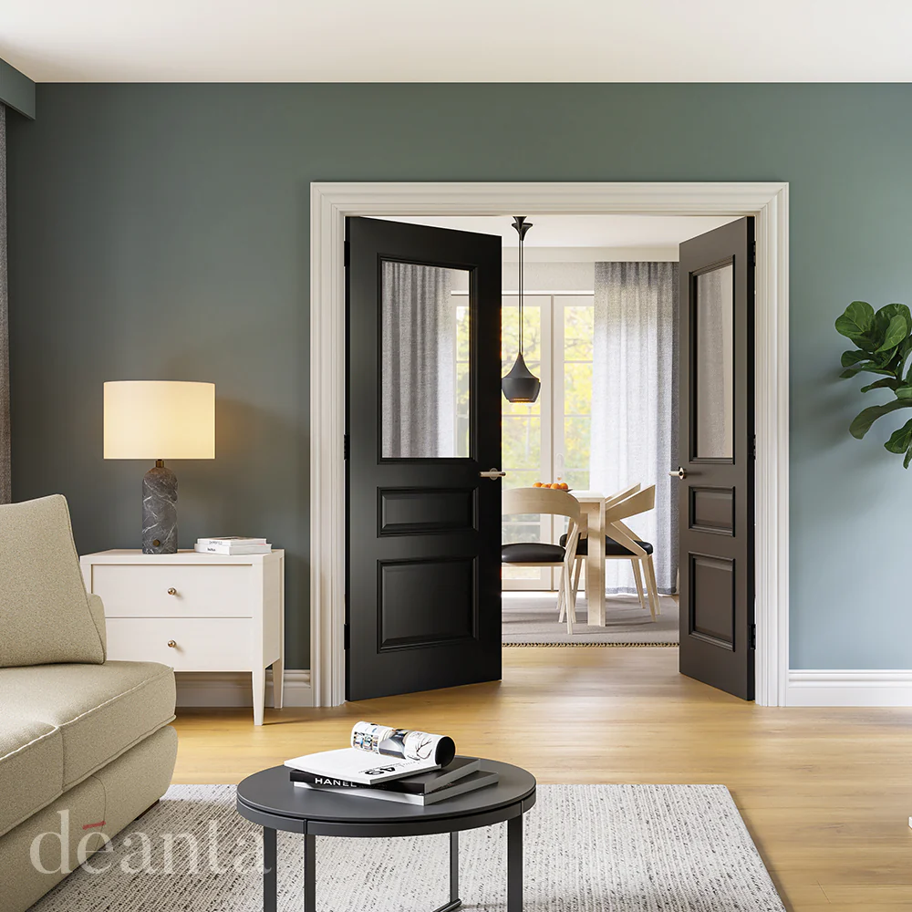 Deanta Windsor Black Prefinished Bevelled Glaze FSC® Internal Door - Image 3