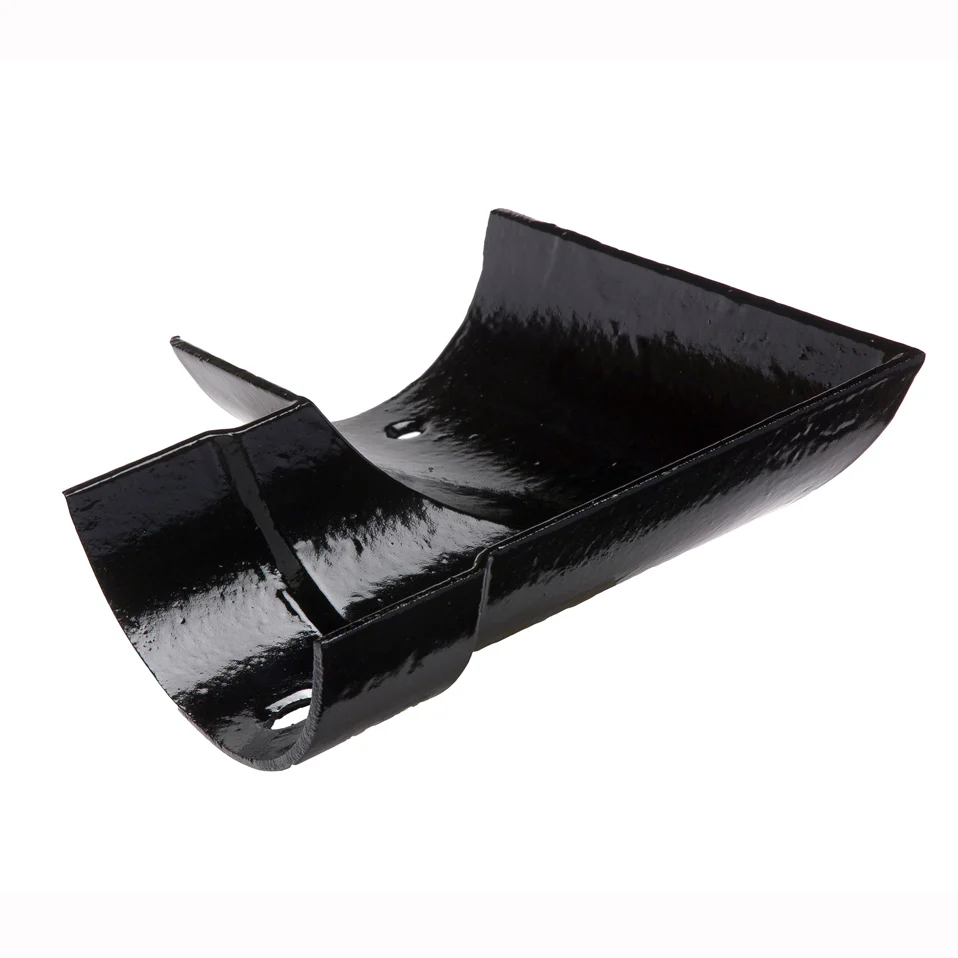 Hargreaves Plain Half Round Cast Iron Guttering Bend - Left Hand
