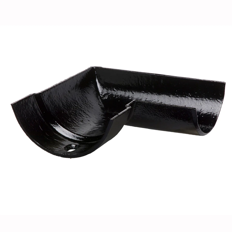 Hargreaves Plain Half Round Cast Iron Guttering Bend - Right Hand