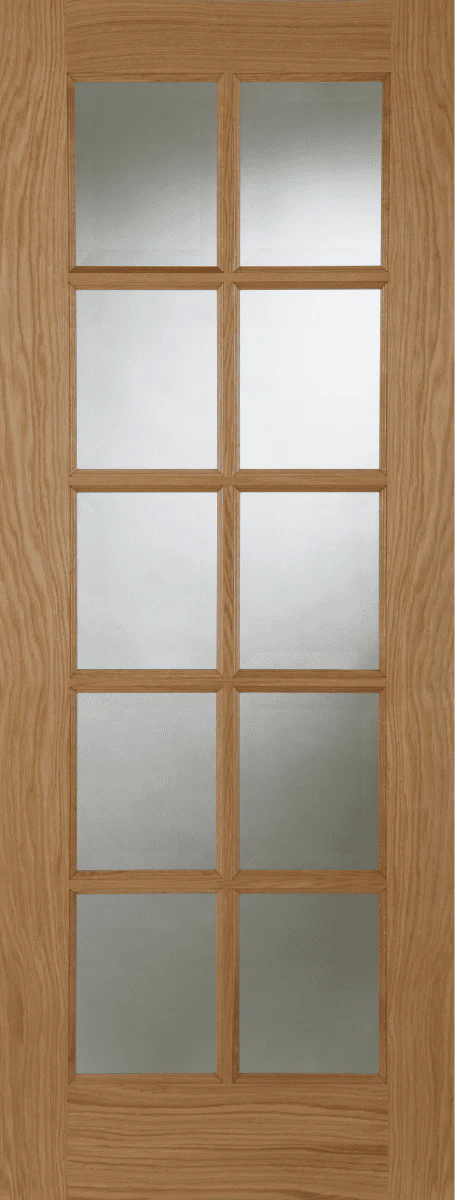 Mendes 10 Light Clear Glazed Unfinished Oak Internal Door