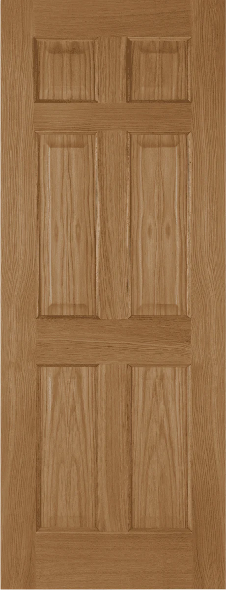 Mendes 6 Panel Recessed Unfinished Oak Internal Door