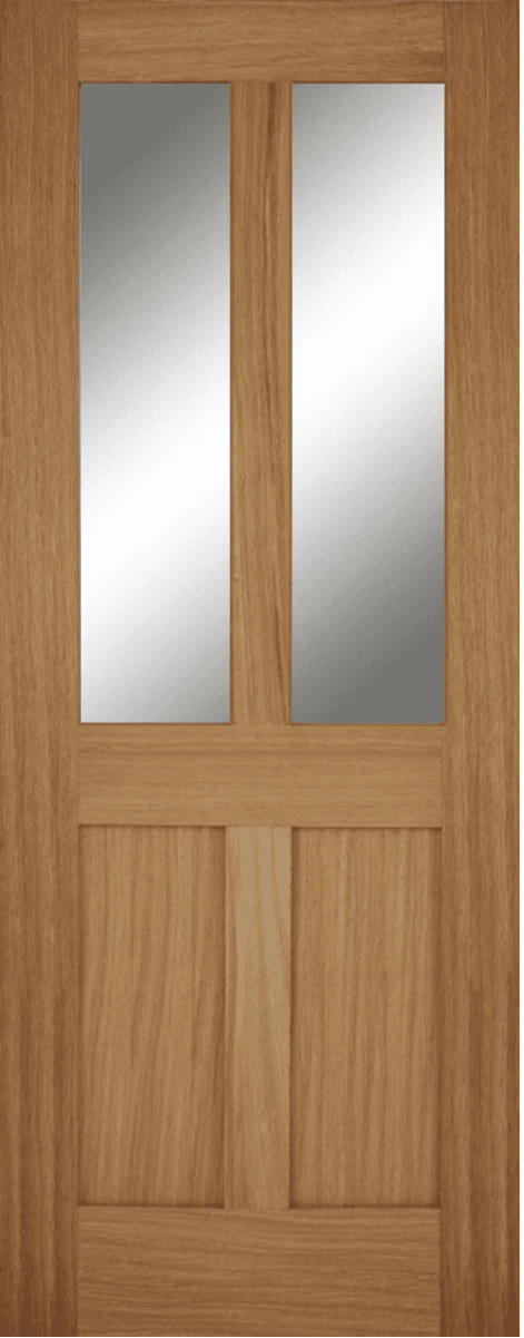 Mendes Bristol 2-Light Clear Glazed Unfinished Oak Internal Door