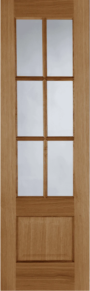 Mendes Hampstead 6 Light Clear Glazed Prefinished Oak Internal Door