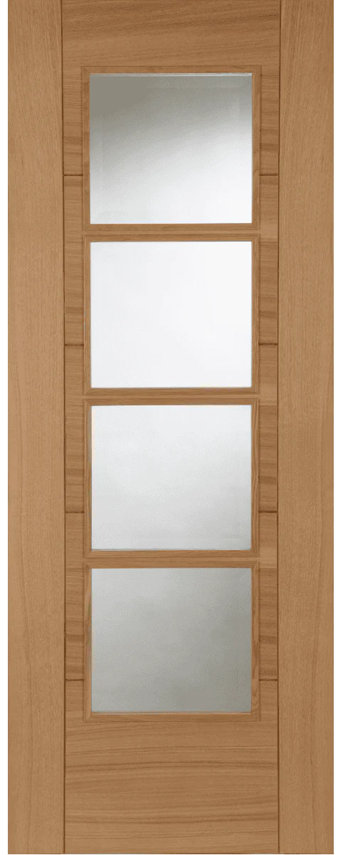 Mendes ISEO Oak Crown Cut 4 Light Glazed Prefinished Internal Door