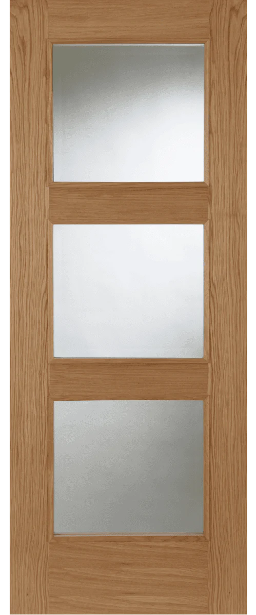 Mendes Madrid 3 Light Clear Glazed Prefinished Oak Internal Door