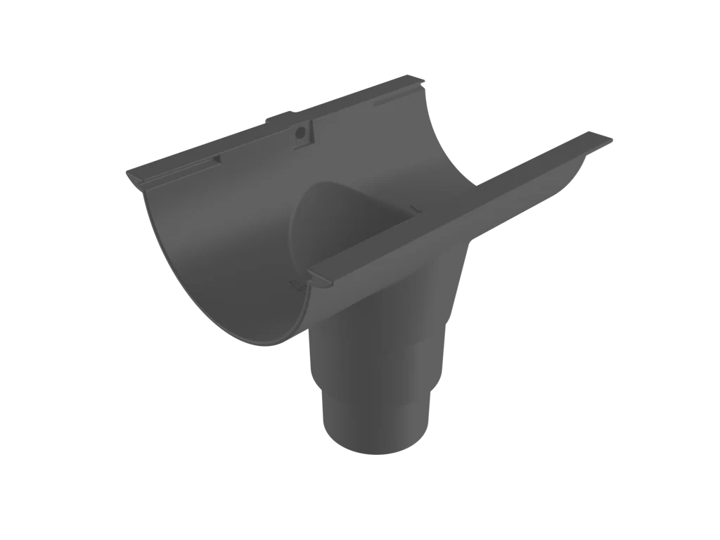 Sentinal Snap-Fit Aluminium Beaded Half Round Gutter Outlet - 150mm - Image 11