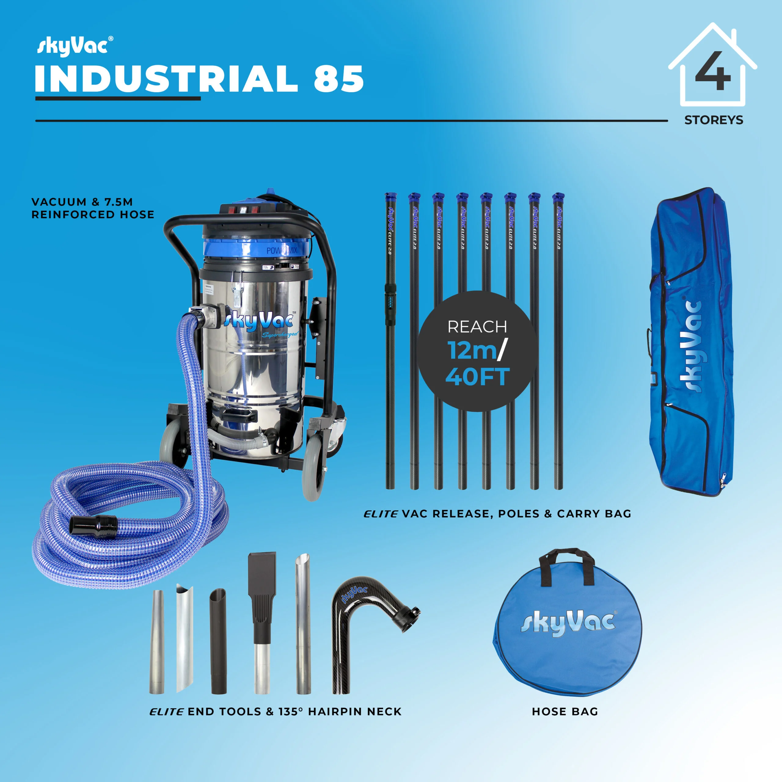 skyVac® Industrial 85 with Elite Poles - Image 4