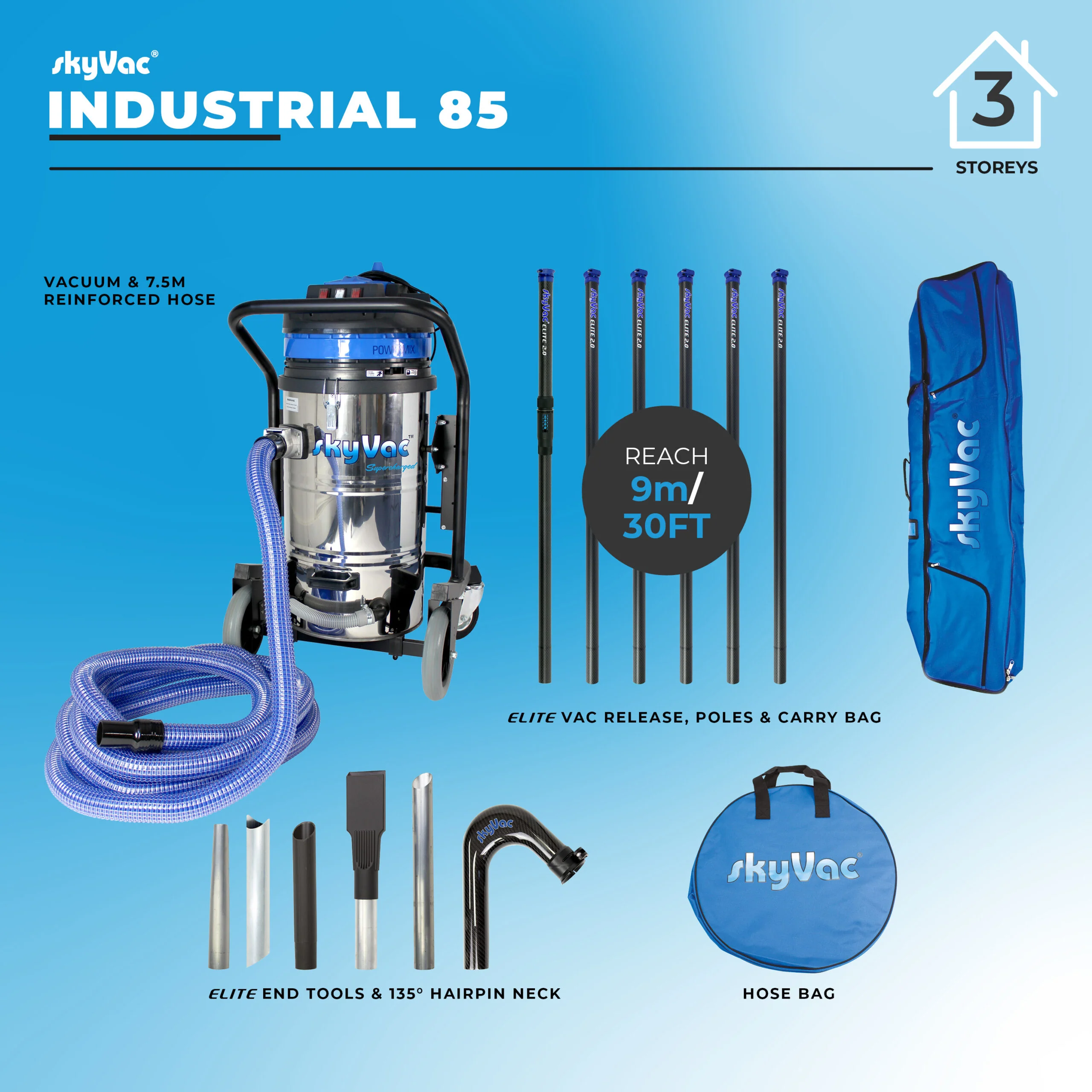 skyVac® Industrial 85 with Elite Poles - Image 5