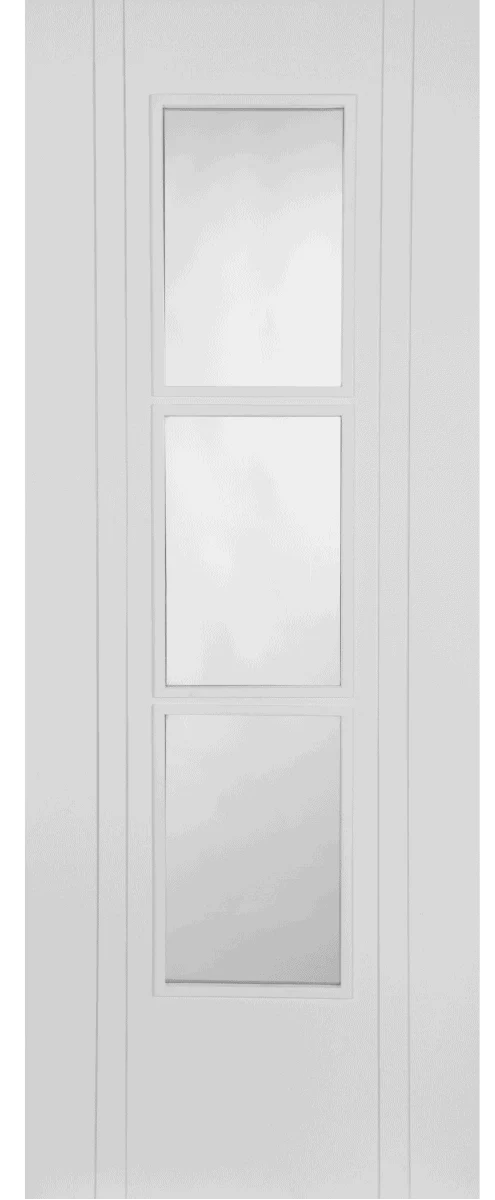 Mendes Capri 3 Light Clear Glazed White Primed Internal Door