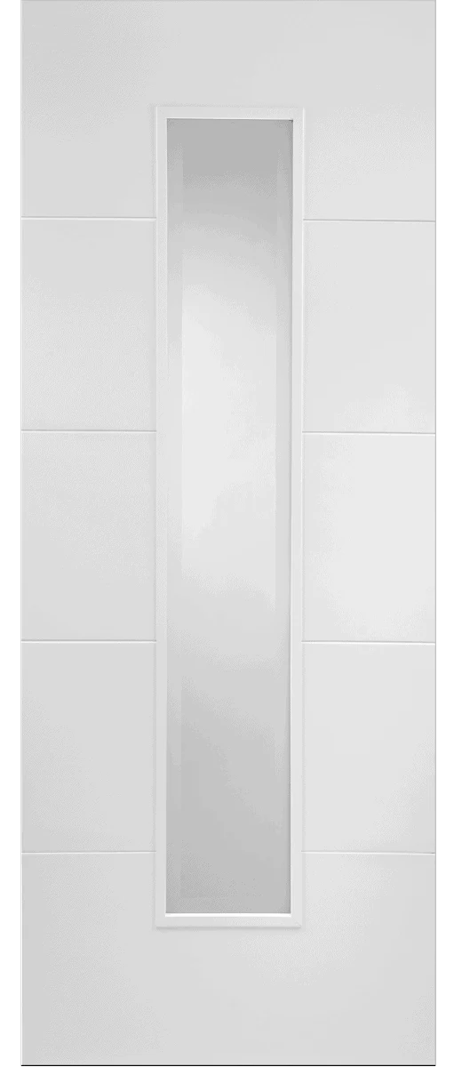 Mendes Orta 1 Light Clear Glazed White Primed Internal Door