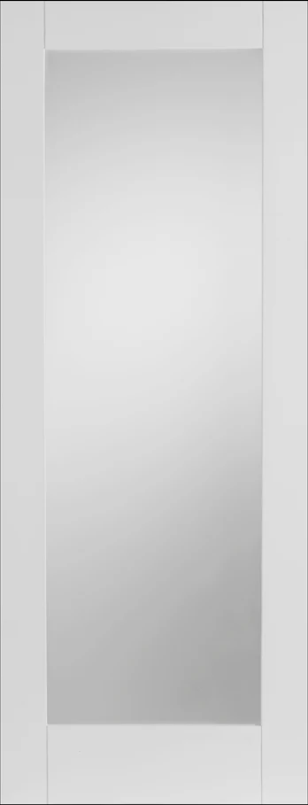 Mendes Shaker 1 Light Clear Glazed White Primed Internal Door