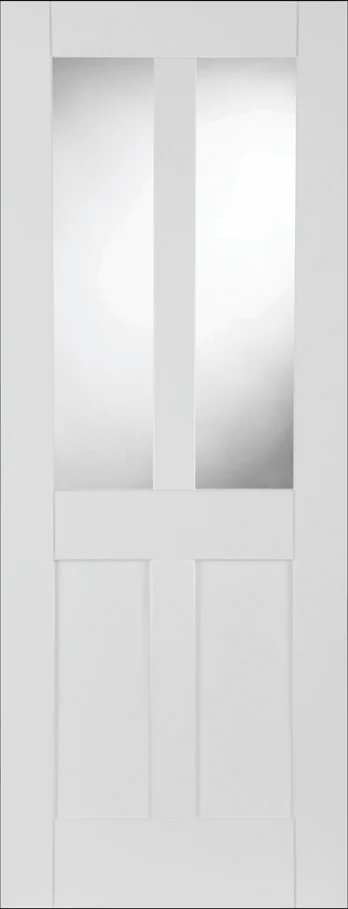 Mendes Shaker 2 Panel 2 Light Clear Glazed White Primed Internal Door